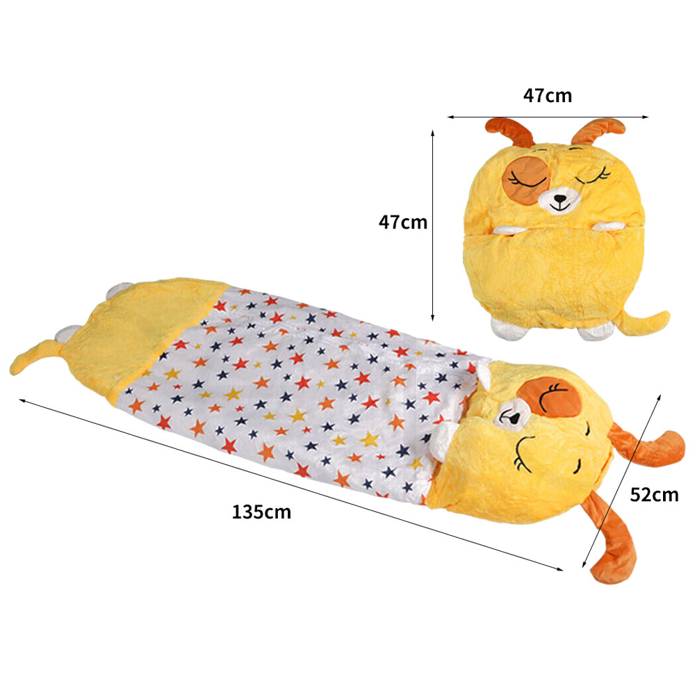 Childrens Sleeping Bag Dog Yellow - Image 2