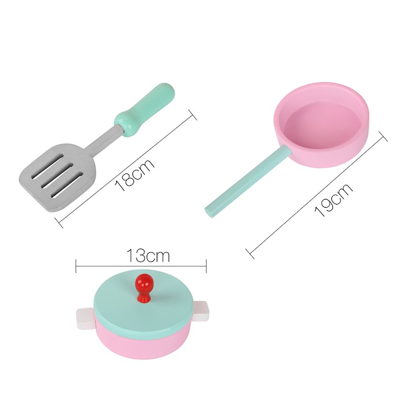 Kitchen Playset Wooden Pink Deluxe - Image 3