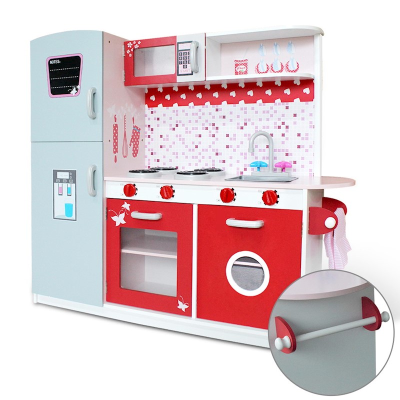 Kitchen Playset Wooden Red & Pink - Image 6